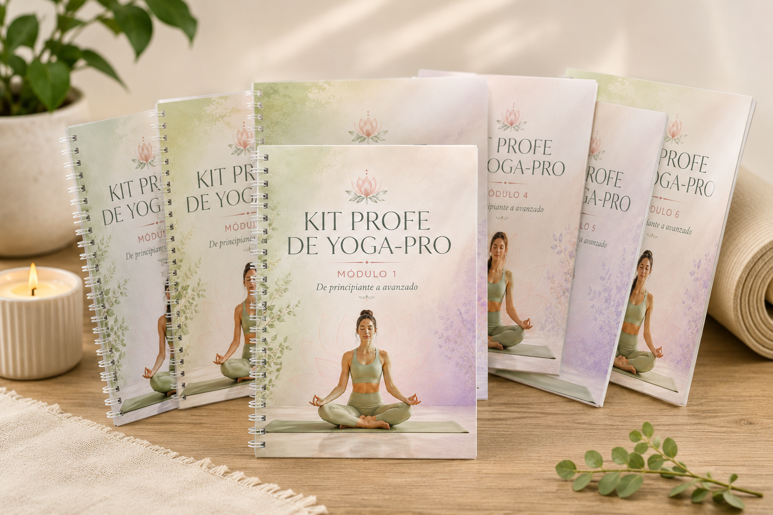 Kit Profe de Yoga-Pro: ebook y plantillas profesionales sobre fondo crema